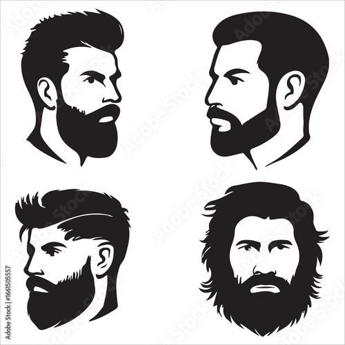 hairstyle designs for men silhouette  vector design,Silhouette hairstyles, vector haircuts, men’s hair trends, side profile views, hairstyle inspiration, haircut design, male grooming styles, 