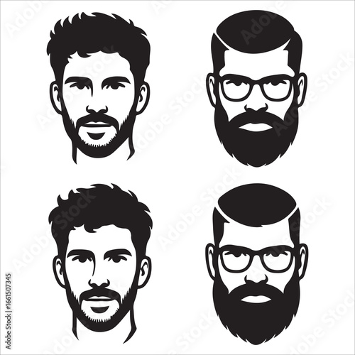 hairstyle designs for men silhouette  vector design,Silhouette hairstyles, vector haircuts, men’s hair trends, side profile views, hairstyle inspiration, haircut design, male grooming styles, 