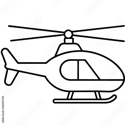 Helicopter Flying Line Drawing Coloring Page Travel Theme
