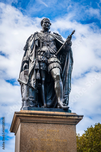 Sydney, New South Wales, Australia: Outdoor statue of Prince Albert from 1866; statue of Albert the Good, Prince Albert consort of Queen Victoria