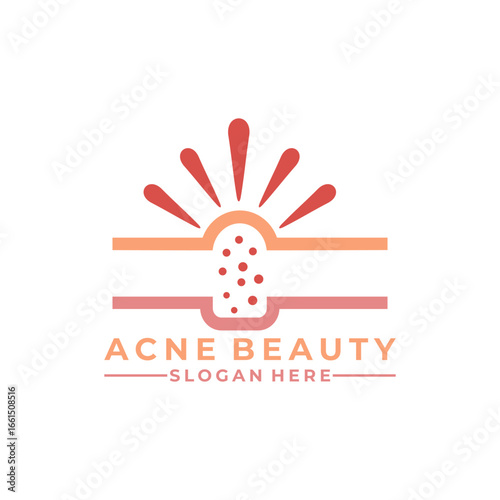 Acne danger logo design vector. Illustration acne logo design vector