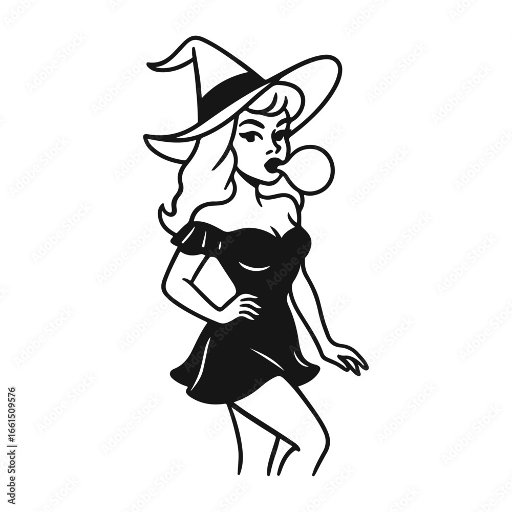 Fototapeta premium Halloween Girl SVG