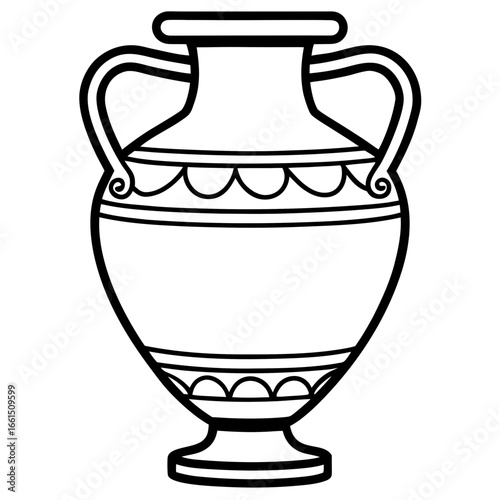 Minimalist Ancient Vase Line Art