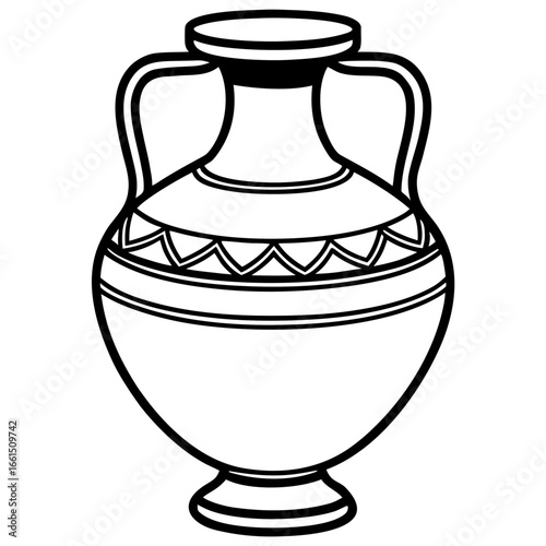 Minimalist Ancient Vase Line Art