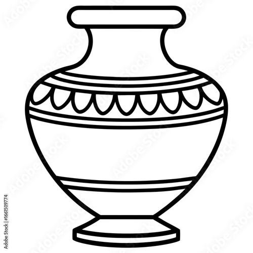 Minimalist Ancient Vase Line Art