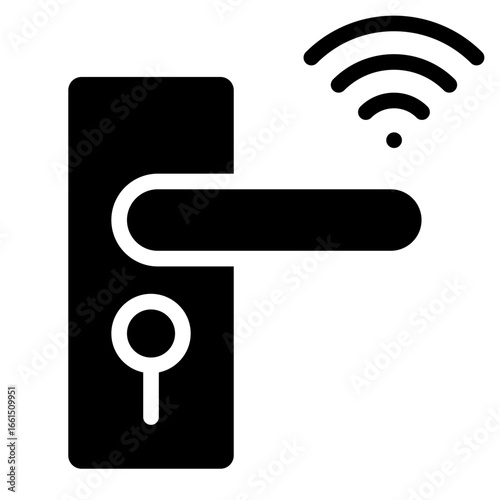 Smart lock  home glyph style vector illustration