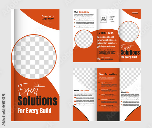 Innovative Construction Designs Elegant Tri-Fold Brochure Layout Perfect for Architects & Builders Highlight Your Projects with Style
