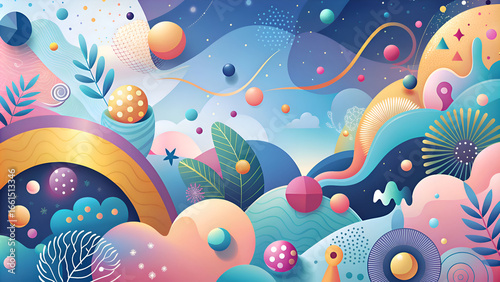 Abstract Colorful Geometric Shapes Art Print