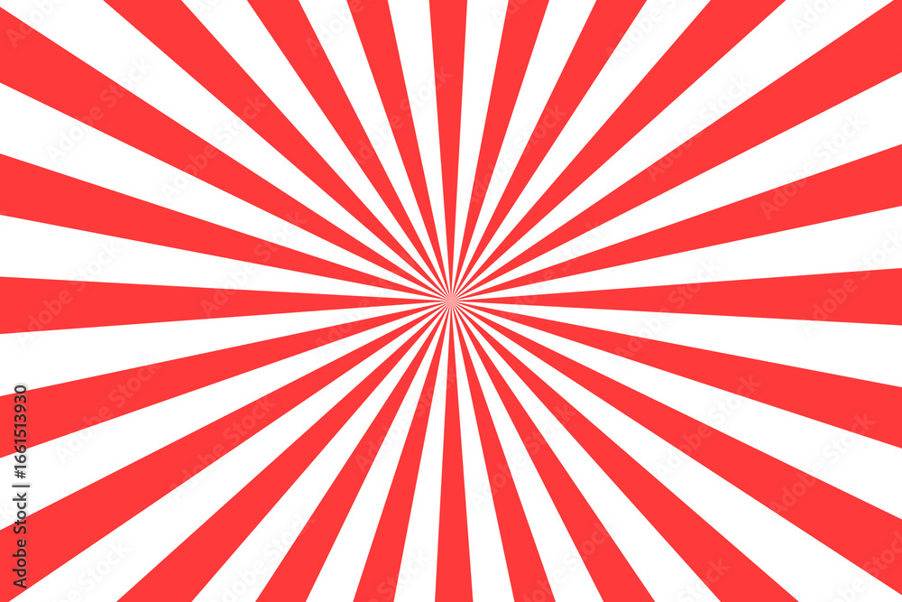 Fototapeta premium Red and white radial sunburst background