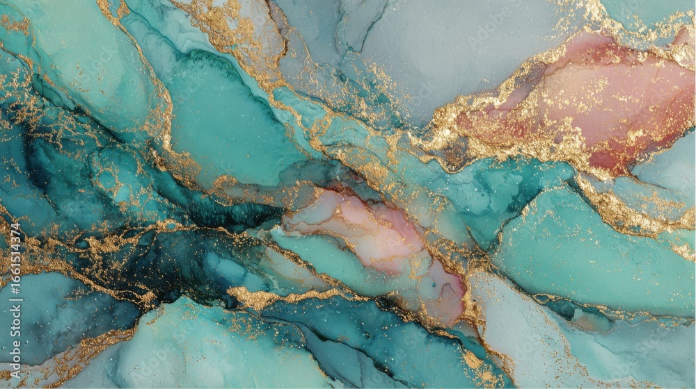 Naklejka premium teal gold abstract art texture