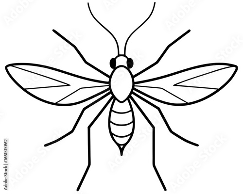 Mosquito icon line airt vactor outline Illustrations on white background.