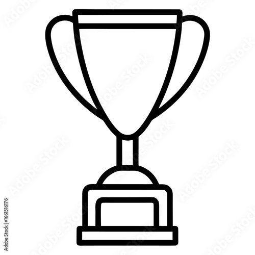 Trophy glyph solid icon line airt vactor outline Illustrations on white background.
