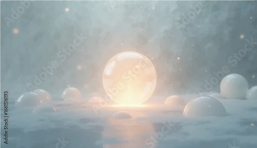 An abstract illustration of a golden egg in a bright light