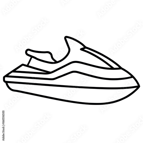 Jet Ski Outline Drawing for Coloring