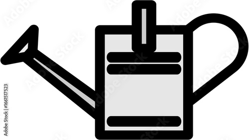 vector, Watering can icon in simple black and white design  