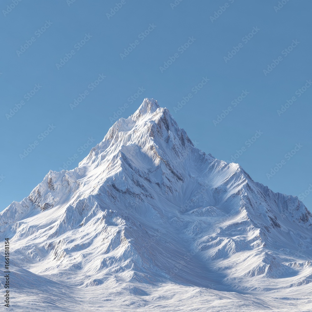 Obraz premium Snowy mountain peak against a clear blue sky (4)