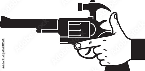 Finger Gun Fusion – Minimalist Hand-Revolver Silhouette Concept