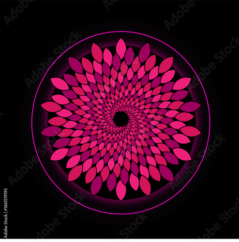 Pink Abstract Radial Mandala Pattern