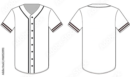 Jersey shortsleeve shirt (baseball uniform shirt) template vector illustration