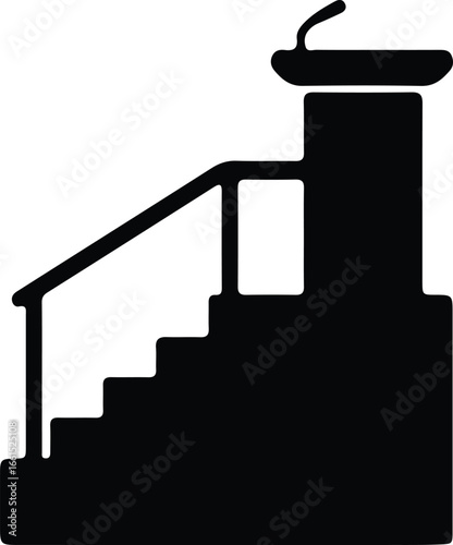 Vector Podium on Stairs Symbol for Speech Presentation silhouette Illustrator
