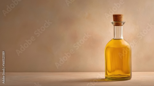 Wallpaper Mural The elegant glass bottle of golden olive oil on a rustic table. Torontodigital.ca