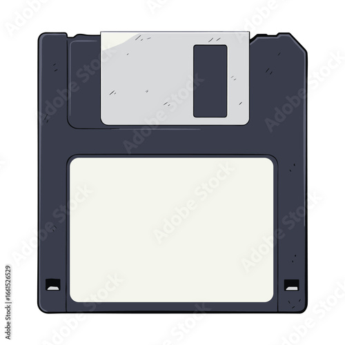 Vintage Floppy Disk Illustration: Retro Technology Vector Graphic for Creative Projects