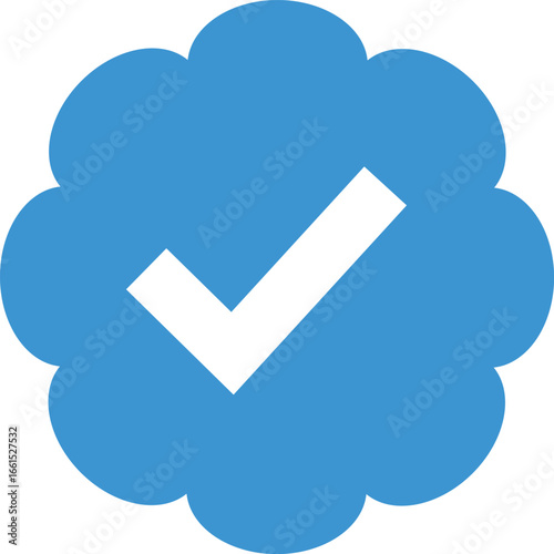 Official Verification Symbol Blue Badge for Authentic Accounts on Social Media. Twitter blue tick.