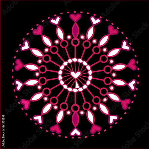 Pink Abstract Radial Mandala Pattern
