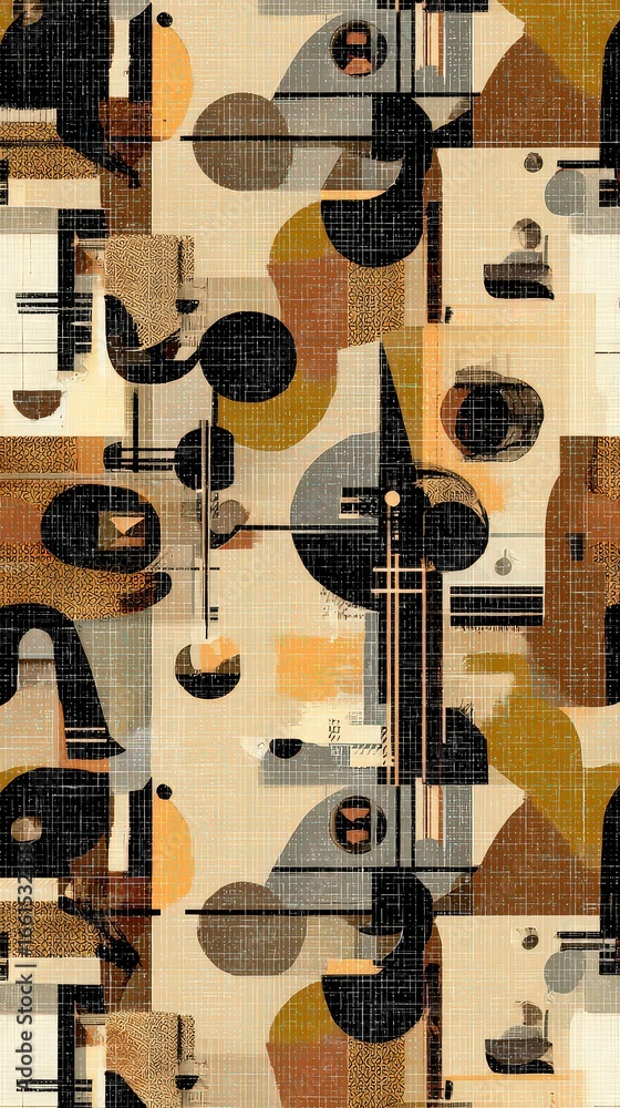 Naklejka premium Abstract Geometric Pattern Design With Circles And Lines