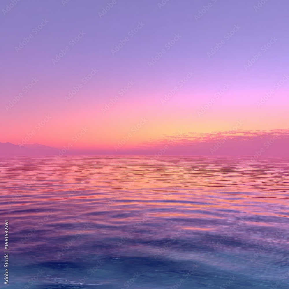 Fototapeta premium Serene, pastel sunset over still water