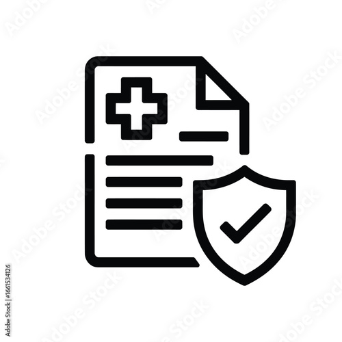 Secure Digital Medical Documentation An Icon Representing Robust Health Insurance Policy Protection and Confidential Patient Healthcare Information Security, Ensuring Wellness Assurance.
