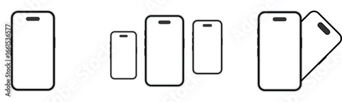 iPhone 17 pro / pro max mockup. mobile phone mockup front view. vector illustration. Brand new iphone 16 series mock up screen
