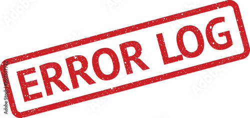 Distressed rubber stamp illustration with ERROR LOG message, suitable for software documentation and technical reports