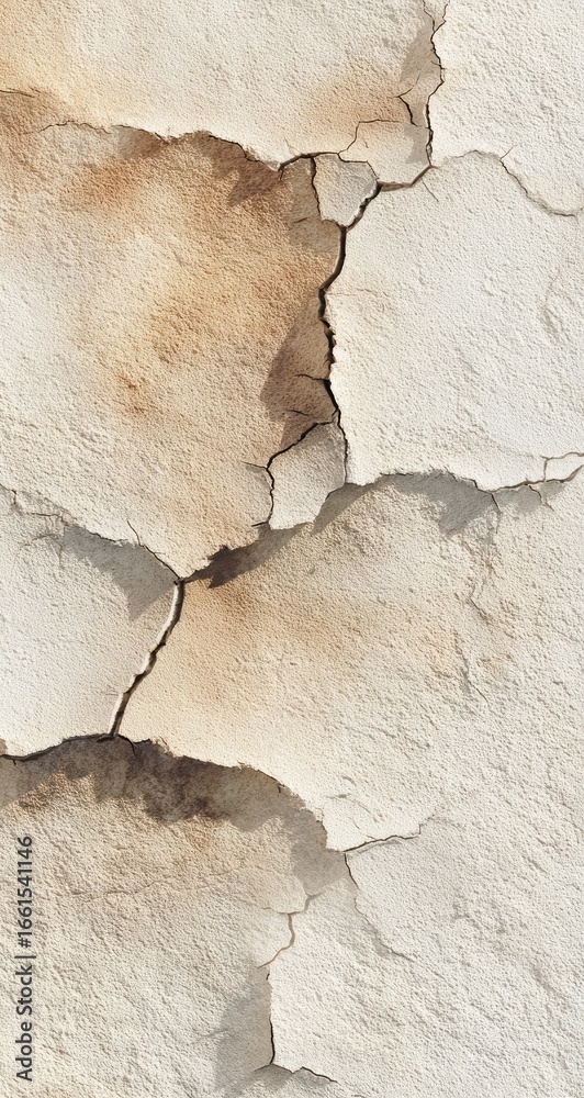 Obraz premium Cracked, weathered light beige surface