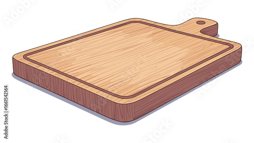 Detailed Wood Cutting Board Illustration for Culinary and Design Projects Vector Image