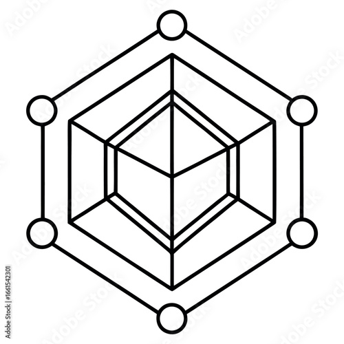 NFT Blockchain Line Art Coloring Page