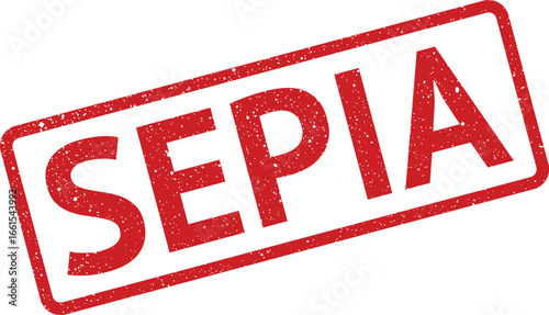 Distressed sepia rubber stamp effect with texture, isolated sign illustration for design elements