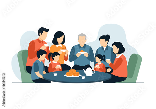 Happy Family Gathering Mid-Autumn Festival