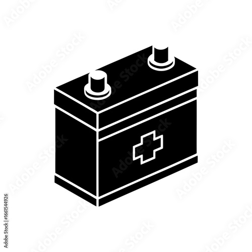 black silhouette of a 9 volt battery  iconic snap 