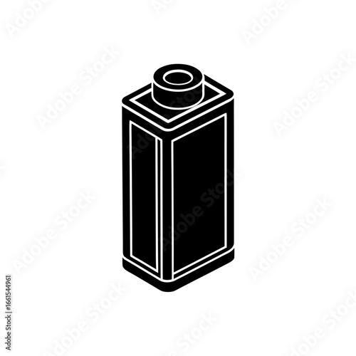 black silhouette of a aa battery  side profile  ve