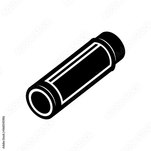 black silhouette of a glass tube fuse  side view  