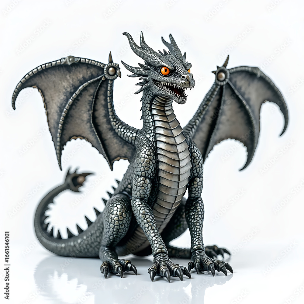 Fototapeta premium gray metal dragon 