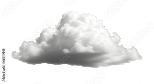 Fluffy cloud formation with soft edges ideal for weather forecasts and dreamy designs