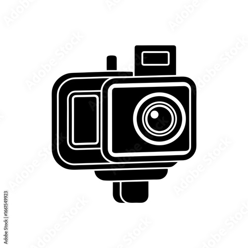 black silhouette of a small action camera  gopro s