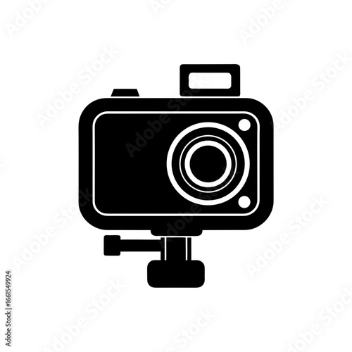 black silhouette of a small action camera  gopro s