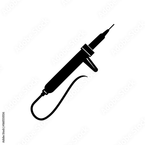 black silhouette of a soldering iron  simple side 
