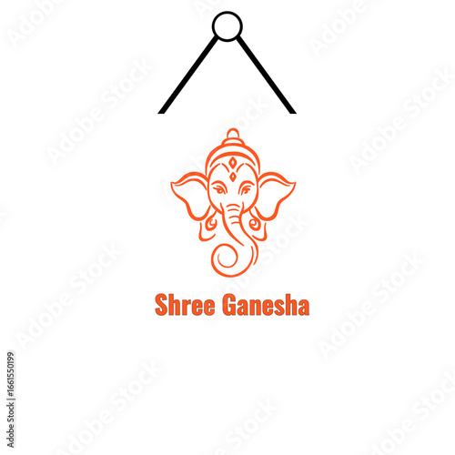 Shree Ganesha icon hanging on a wall