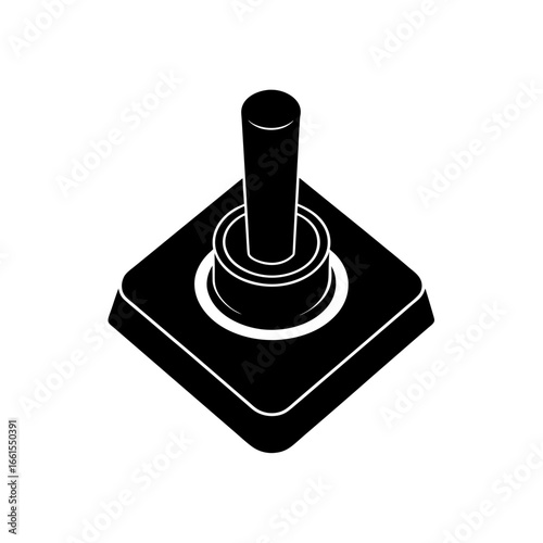 black silhouette of a toggle switch  in the  on  p