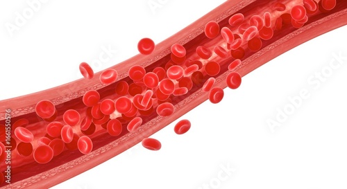 x-default Red Blood Cells Flowing Through Vein - Microscopic View
