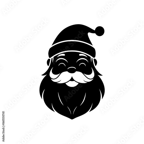 black silhouette of santa claus s face  winking  i
